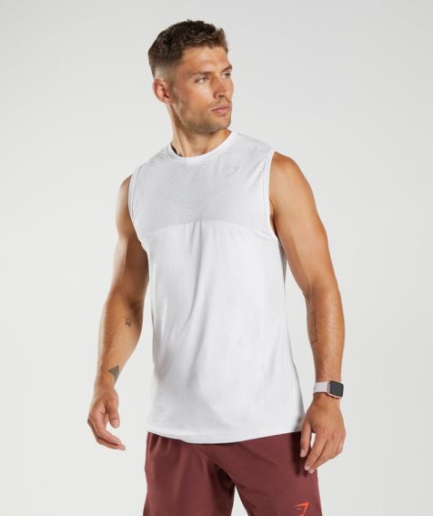 Men's Gymshark Apex Seamless Tanks White | CA 370D56